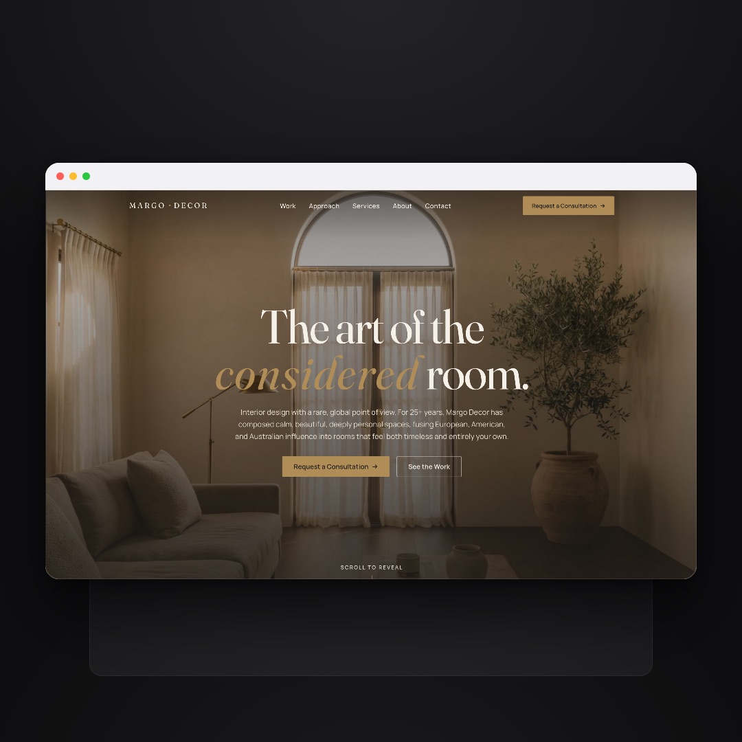 Margo Decor website by Tusk Creative Studios.