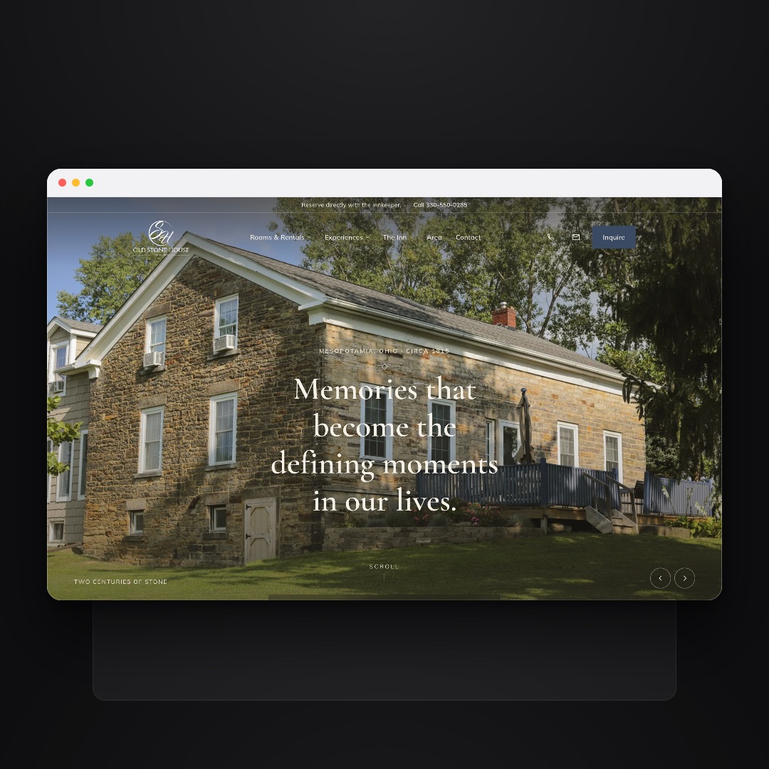 Old Stone House website by Tusk Creative Studios.
