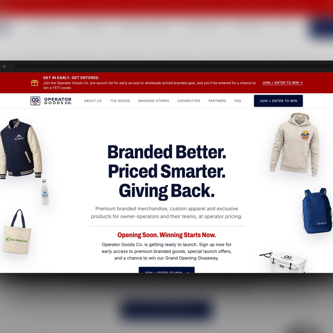 Operator Goods Co. project by Tusk Creative Studios.